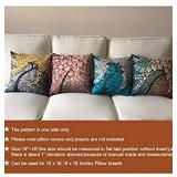 ULOVE LOVE YOURSELF Cotton Linen Throw Pillow Case Oil Painting Square Home Decorative Cushion Cover for 18 X 18 Inches Pillow Inserts, 4Pack Multicolor Trees