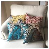 ULOVE LOVE YOURSELF Cotton Linen Throw Pillow Case Oil Painting Square Home Decorative Cushion Cover for 18 X 18 Inches Pillow Inserts, 4Pack Multicolor Trees