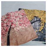 ULOVE LOVE YOURSELF Cotton Linen Throw Pillow Case Oil Painting Square Home Decorative Cushion Cover for 18 X 18 Inches Pillow Inserts, 4Pack Multicolor Trees