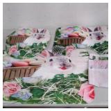 Happy Easter Bunny and Eggs 4 Pcs Shower Curtain Sets with Non-Slip Bathroom Rugs Toilet Lid Cover and Bath Mat, Durable Waterproof Curtains with Hooks* design is different see last pics