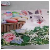 Happy Easter Bunny and Eggs 4 Pcs Shower Curtain Sets with Non-Slip Bathroom Rugs Toilet Lid Cover and Bath Mat, Durable Waterproof Curtains with Hooks* design is different see last pics