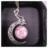 Crescent Moon Pendant Necklaces Jewelry for Women Teen Girls 18 inch ** different circle see last pics