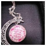 Crescent Moon Pendant Necklaces Jewelry for Women Teen Girls 18 inch ** different circle see last pics