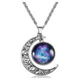 Crescent Moon Pendant Necklaces Jewelry for Women Teen Girls 18 inch ** different circle see last pics