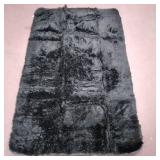 Soft Shag Faux Fur 3x4.10 Area Rug Warm Floor Rugs for Bedroom Living Room,Non-Slip Plush Fluffy Comfy Furry Fur Rugs Babys Care Crawling Carpet Black