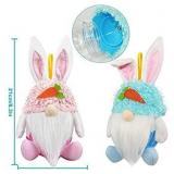 2Pcs Easter Bunny Gnomes Candy Jar Ornaments - Spring Easter Decorations - Large Easter Rabbit Cookie Candy Storage Container Jar for Home Office - Spring Easter Party Bunny Gnomes Hanging Ornament