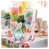 2Pcs Easter Bunny Gnomes Candy Jar Ornaments - Spring Easter Decorations - Large Easter Rabbit Cookie Candy Storage Container Jar for Home Office - Spring Easter Party Bunny Gnomes Hanging Ornament