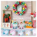 2Pcs Easter Bunny Gnomes Candy Jar Ornaments - Spring Easter Decorations - Large Easter Rabbit Cookie Candy Storage Container Jar for Home Office - Spring Easter Party Bunny Gnomes Hanging Ornament