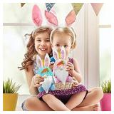 2Pcs Easter Bunny Gnomes Candy Jar Ornaments - Spring Easter Decorations - Large Easter Rabbit Cookie Candy Storage Container Jar for Home Office - Spring Easter Party Bunny Gnomes Hanging Ornament