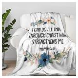 Philippians 4-13 Throw Blanket Quilt Bedspread Flannel Ultra Soft Microfiber Luxurious Warm Cozy Bed Camping Couch Home Decor** different design see pics