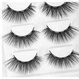 Pack of 5 Reusable Magnetic Eyelashes & 2 Tubes of 3D Enhanced Magnetic Eyeliner Kit with Tweezers Inside, Magnetic Eyeliner and Magnetic Eyelash Kit