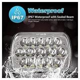 Rectangle H6054 LED Headlights 5x7 7x6 Headlamp Hi/Low Sealed Beam H4 9003 Plug 6054 H5054 Compatible with S10 Blazer Express Van/Wrangler YJ XJ Cherokee Truck Van** 1 pc