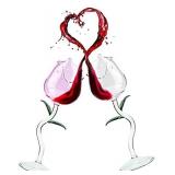 Unique Creative Rose Shaped Goblet Wine Glass Set of 2 for Women, Cute Rose Flower Design Wine Glass Collection Tall Drinking Goblets Glasses Drinkware/Pretty Cocktail Glasses for Festival** both clea