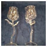 Unique Creative Rose Shaped Goblet Wine Glass Set of 2 for Women, Cute Rose Flower Design Wine Glass Collection Tall Drinking Goblets Glasses Drinkware/Pretty Cocktail Glasses for Festival** both clea