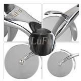 LuFu Stainless Steel Slicer Pizza Cutter Wheel with Non &Professional Pizza Cutter,Equipped with Sharp Blade,Slip-Proof Handle and Finger-Protection Design,Best Choice for Chefs