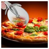 LuFu Stainless Steel Slicer Pizza Cutter Wheel with Non &Professional Pizza Cutter,Equipped with Sharp Blade,Slip-Proof Handle and Finger-Protection Design,Best Choice for Chefs