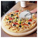 LuFu Stainless Steel Slicer Pizza Cutter Wheel with Non &Professional Pizza Cutter,Equipped with Sharp Blade,Slip-Proof Handle and Finger-Protection Design,Best Choice for Chefs