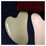 Gua Sha Facial Tools - 2 Pack Gua Sha Massage Toolï¼ Natural Jade Gua Sha, Relieve Muscle Tensions Reduce Puffiness
