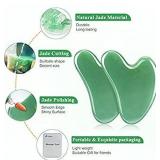 Gua Sha Facial Tools - 2 Pack Gua Sha Massage Toolï¼ Natural Jade Gua Sha, Relieve Muscle Tensions Reduce Puffiness