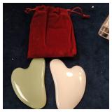 Gua Sha Facial Tools - 2 Pack Gua Sha Massage Toolï¼ Natural Jade Gua Sha, Relieve Muscle Tensions Reduce Puffiness