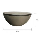 Carson Carrington Uddfors Modern Concrete & Brown Oak Round Coffee Table Retail:$559.99