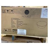 Carson Carrington Uddfors Modern Concrete & Brown Oak Round Coffee Table Retail:$559.99