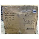 Kerrogee Mid Century Leather Lounge Chair Ottoman Set - Black/ White / Cream Retail:$824.99