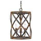 Alcott 3-Light Pendant in Antique Black Iron (Single) -Retail: $215.99