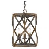Alcott 3-Light Pendant in Antique Black Iron (Single) -Retail: $215.99