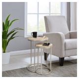 FirsTime & Co. Natural Isla Nesting End Table 2-Piece Set, Natural, 16 x 16 x 24 in -Retail $132.29