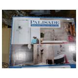 PALISADE 25.6 in. L x 14.8 in. W Wintry Mix Waterproof Adhesive No Grout Vinyl Wall Tile (21 sq. ft./case), Light Grey 8 Tiles