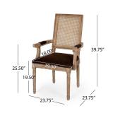 Maria French Country Wood and Cane Upholstered Dining Chair by Christopher Knight Home (Set of 2) Brown + Natural Retail: $309.99