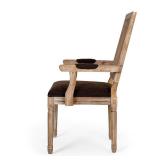 Maria French Country Wood and Cane Upholstered Dining Chair by Christopher Knight Home (Set of 2) Brown + Natural Retail: $309.99