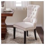 Abbyson Versailles Tufted Velvet Dining Chair - Single - Ivory Retail: $355.49