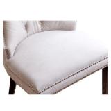 Abbyson Versailles Tufted Velvet Dining Chair - Single - Ivory Retail: $355.49