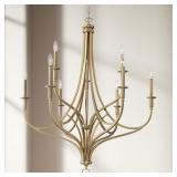 Covent Park 34" Wide Brushed Honey Gold 9-Light Chandelier Retail: $799.99