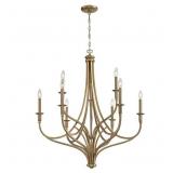 Covent Park 34" Wide Brushed Honey Gold 9-Light Chandelier Retail: $799.99