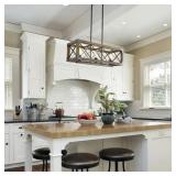 Farmhouse 3-light Rectangle Wood Island Chandelier - L23.5"xW10"xH10" Retail: $289.99