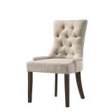 ACME Farren Side Chair in Beige Fabric and Espresso Finish (Set of 2) Retail: $439.99