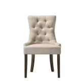 ACME Farren Side Chair in Beige Fabric and Espresso Finish (Set of 2) Retail: $439.99