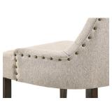 ACME Farren Side Chair in Beige Fabric and Espresso Finish (Set of 2) Retail: $439.99