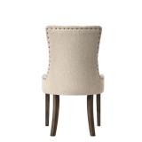 ACME Farren Side Chair in Beige Fabric and Espresso Finish (Set of 2) Retail: $439.99