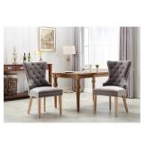 Troyes Light Grey Upholstered Wingback Chair (Set of 2) -Retail: $274.99