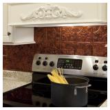 Fasade Traditional Style/Pattern 1 Decorative Vinyl 18in x 24in Backsplash Panel in Moonstone Copper - 5 Pack Retail: $101.99