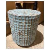 East at Main Coconut Shell Round Accent Table - 20" W x 20" D x 24" H - Blue -Retail $239.99