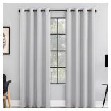 Clean Window Textured Weave Anti-Dust Blackout Grommet Window Curtain Panel, White, 50X96 (Set of 2) -Retail $61.99