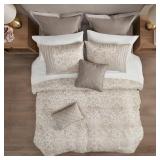 Madison Park Maisie Khaki 12 Piece Jacquard Complete Bed Set Retail:$115.99