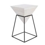 DecMode 24" x 14" White Metal Modern Accent Table -Retail $ 93.17