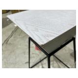 DecMode 24" x 14" White Metal Modern Accent Table -Retail $ 93.17