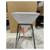 DecMode 24" x 14" White Metal Modern Accent Table -Retail $ 93.17